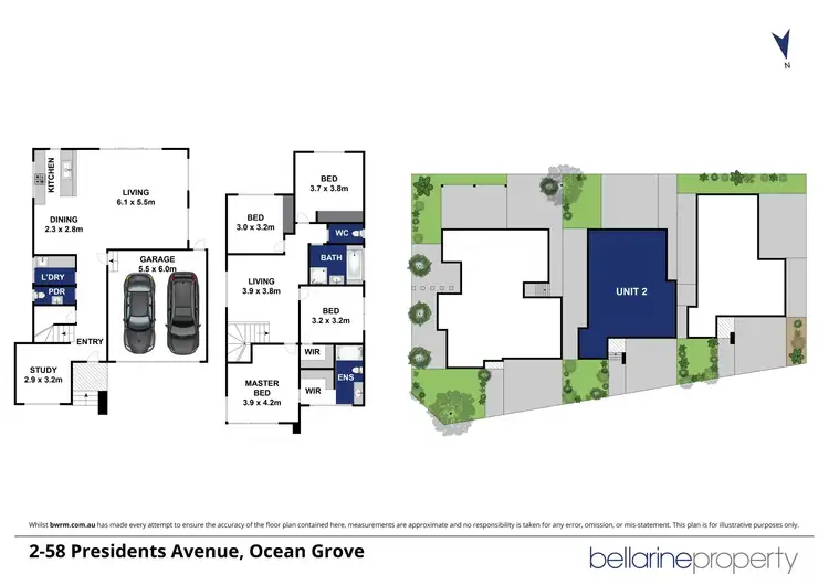 Floorplan of Homely townhouse listing, 2/58 Presidents Avenue, Ocean Grove VIC 3226