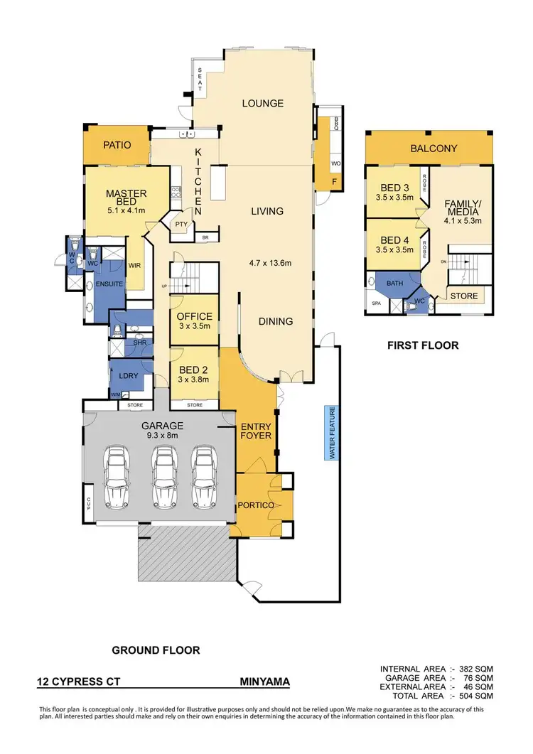 Floorplan of Homely house listing, 12 Cypress Court, Minyama QLD 4575
