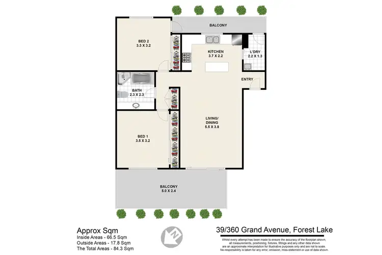 Floorplan of Homely unit listing, 39/360 Grand Avenue, Forest Lake QLD 4078