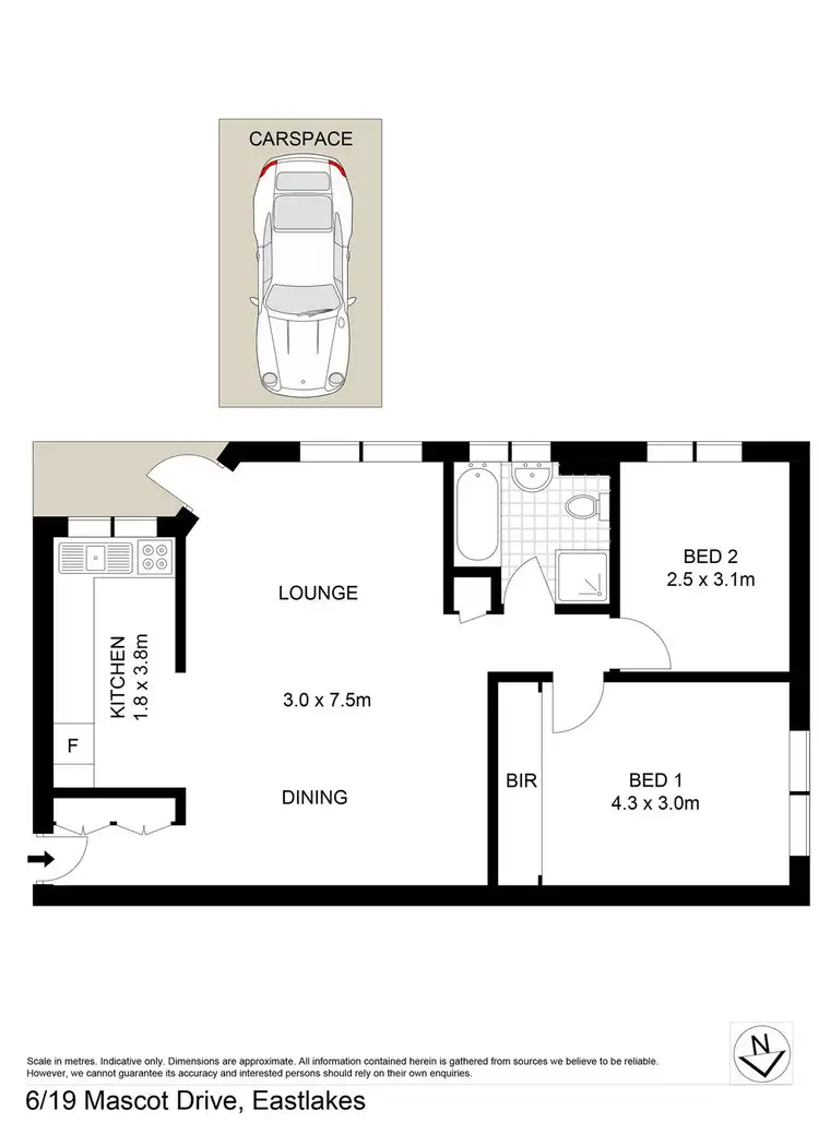 Floorplan of Homely apartment listing, 6/19 Mascot Drive, Eastlakes NSW 2018