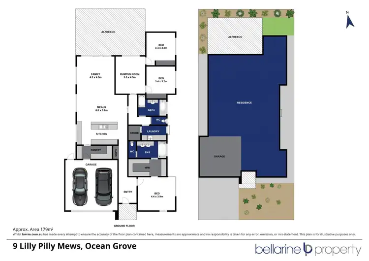 Floorplan of Homely house listing, 9 Lilly Pilly Mews, Ocean Grove VIC 3226