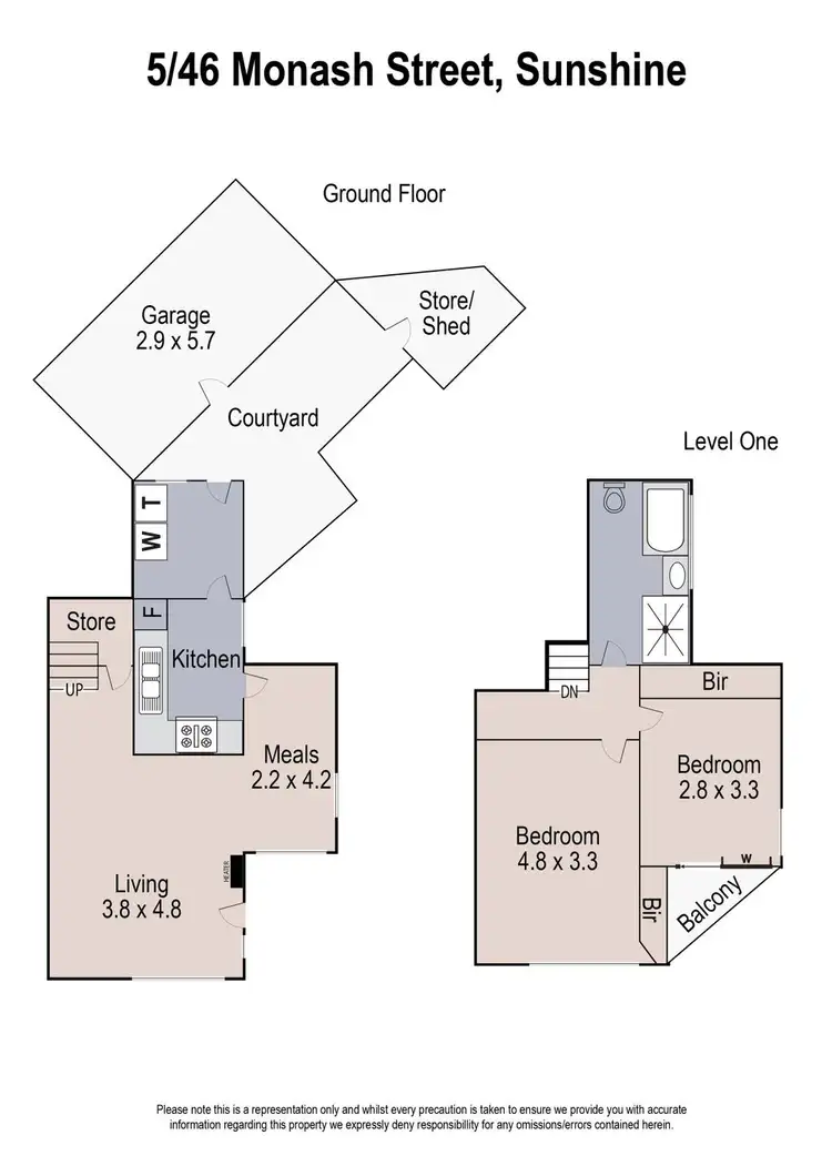 Floorplan of Homely townhouse listing, 5/46 Monash Street, Sunshine VIC 3020