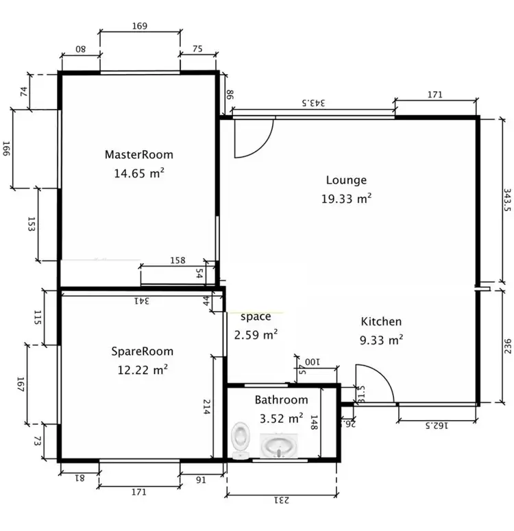 Floorplan of Homely unit listing, 2/1 Chalmers Street, Fremantle WA 6160