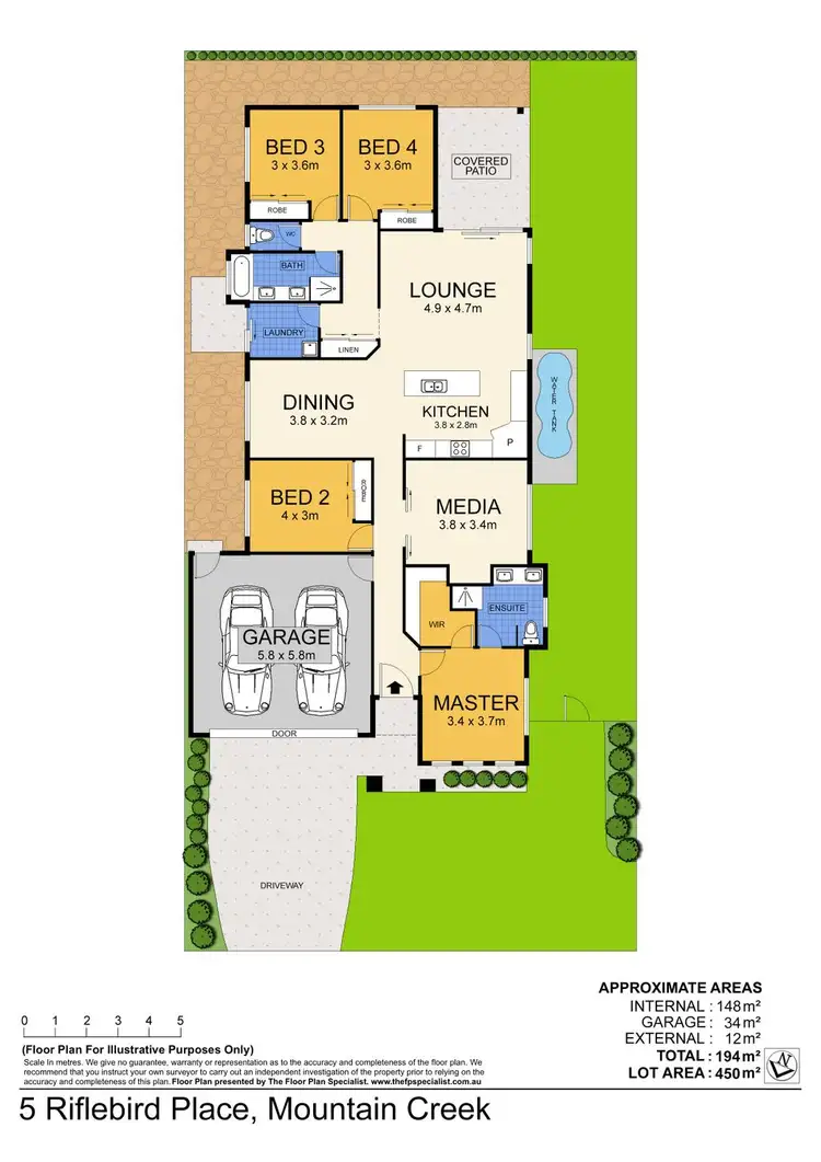 Floorplan of Homely house listing, 5 Riflebird Place, Mountain Creek QLD 4557