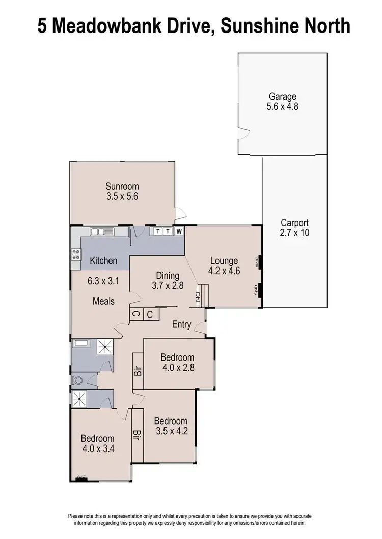 Floorplan of Homely house listing, 5 Meadowbank Drive, Sunshine North VIC 3020