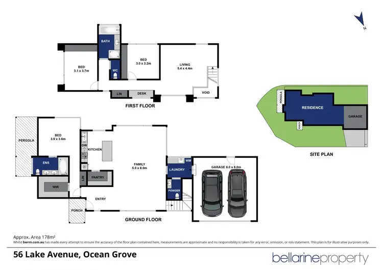 Floorplan of Homely townhouse listing, 1/56 Lake Avenue, Ocean Grove VIC 3226