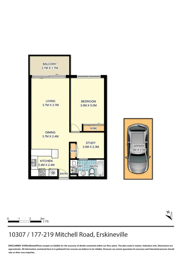 Floorplan of Homely apartment listing, 10307/177-219 Mitchell Road, Erskineville NSW 2043