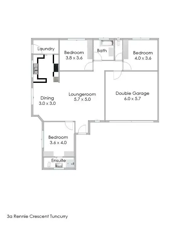 Floorplan of Homely villa listing, 3a Rennie Crescent, Tuncurry NSW 2428