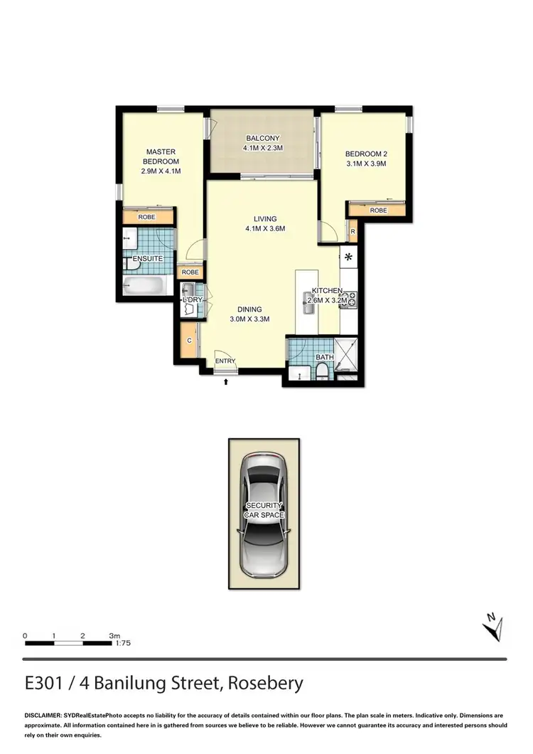 Floorplan of Homely apartment listing, Level 3/4 Banilung Street, Rosebery NSW 2018