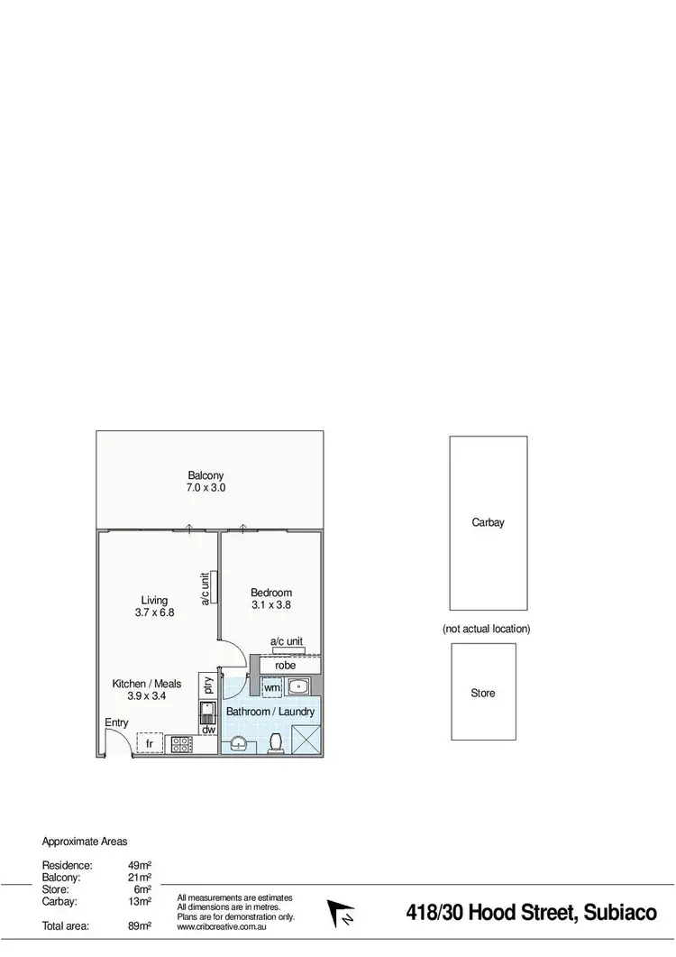 Floorplan of Homely apartment listing, 418/30 Hood Street, Subiaco WA 6008