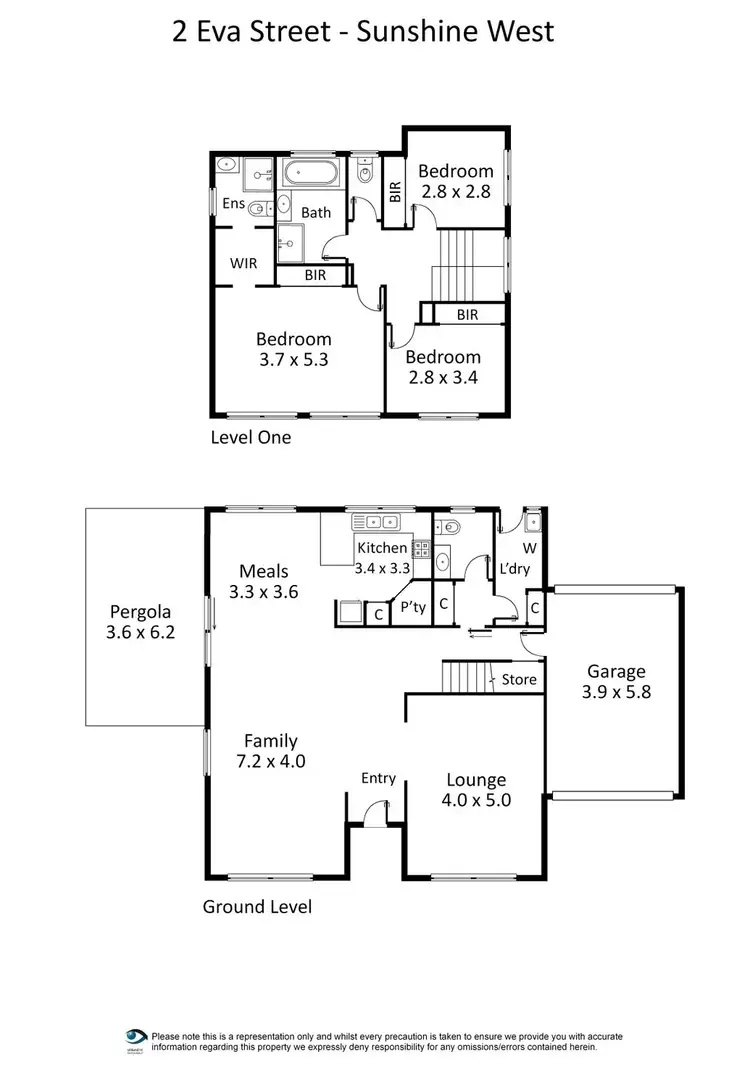 Floorplan of Homely townhouse listing, 2 Eva Street, Sunshine West VIC 3020