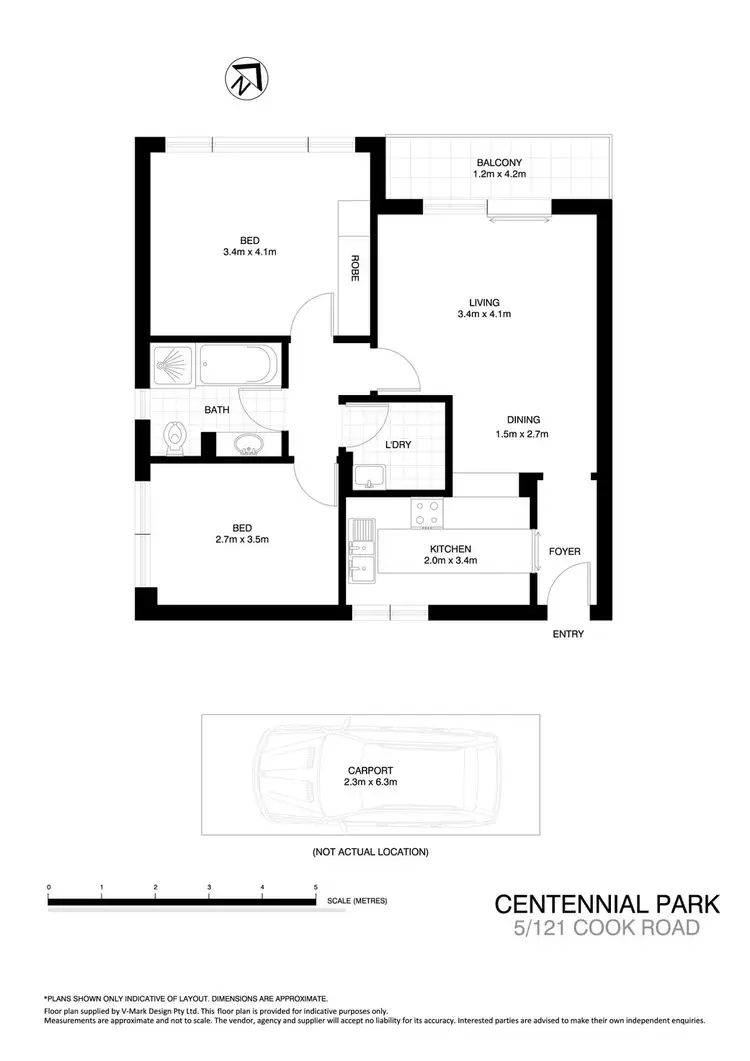Floorplan of Homely unit listing, 5/121 Cook Road, Centennial Park NSW 2021