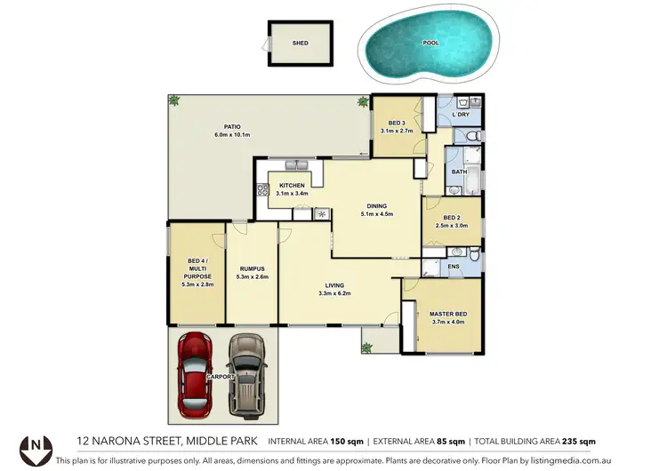 Floorplan of Homely house listing, 12 Narona Street, Middle Park QLD 4074