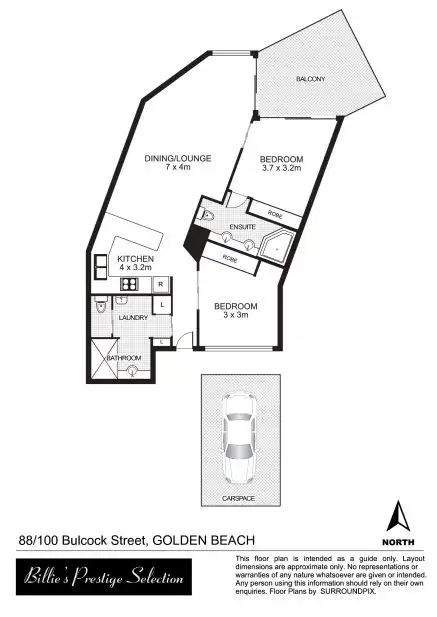 Floorplan of Homely unit listing, 88/100 Bulcock Street, Caloundra QLD 4551