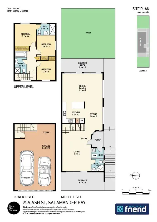 Floorplan of Homely semi-detached listing, 25A Ash Street, Soldiers Point NSW 2317