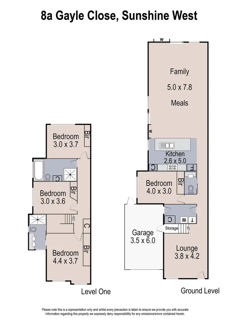 Floorplan of Homely townhouse listing, 8a Gayle Close, Sunshine West VIC 3020