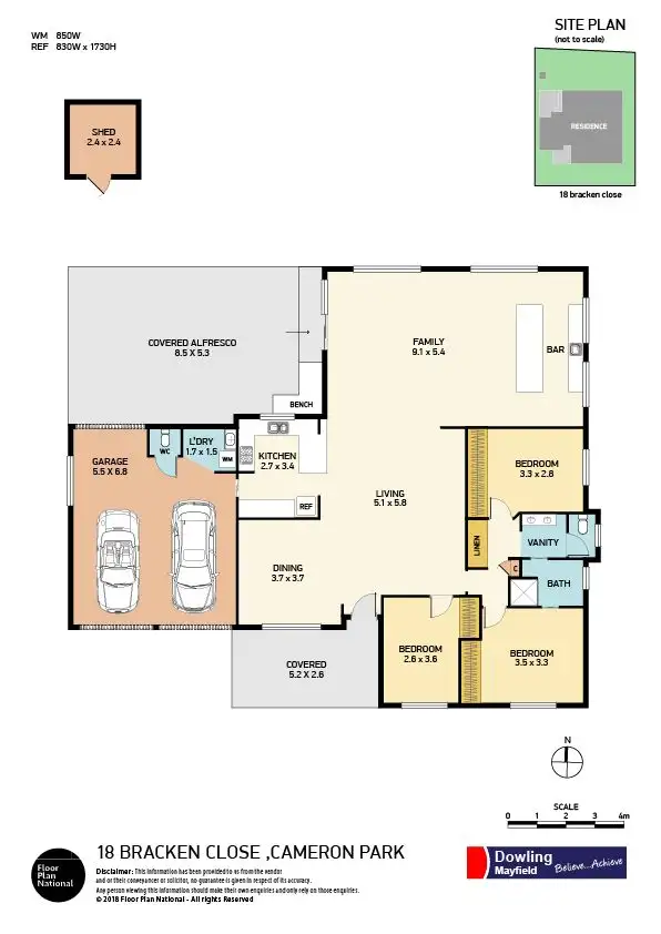 Floorplan of Homely house listing, 18 Bracken Close, Cameron Park NSW 2285
