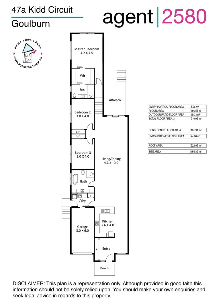 Floorplan of Homely semi-detached listing, 47a Kidd Circuit, Goulburn NSW 2580
