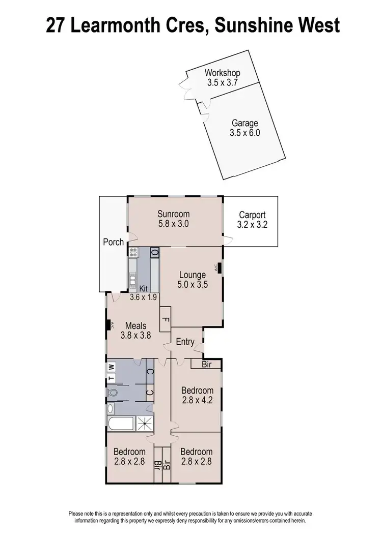 Floorplan of Homely house listing, 27 Learmonth Crescent, Sunshine West VIC 3020