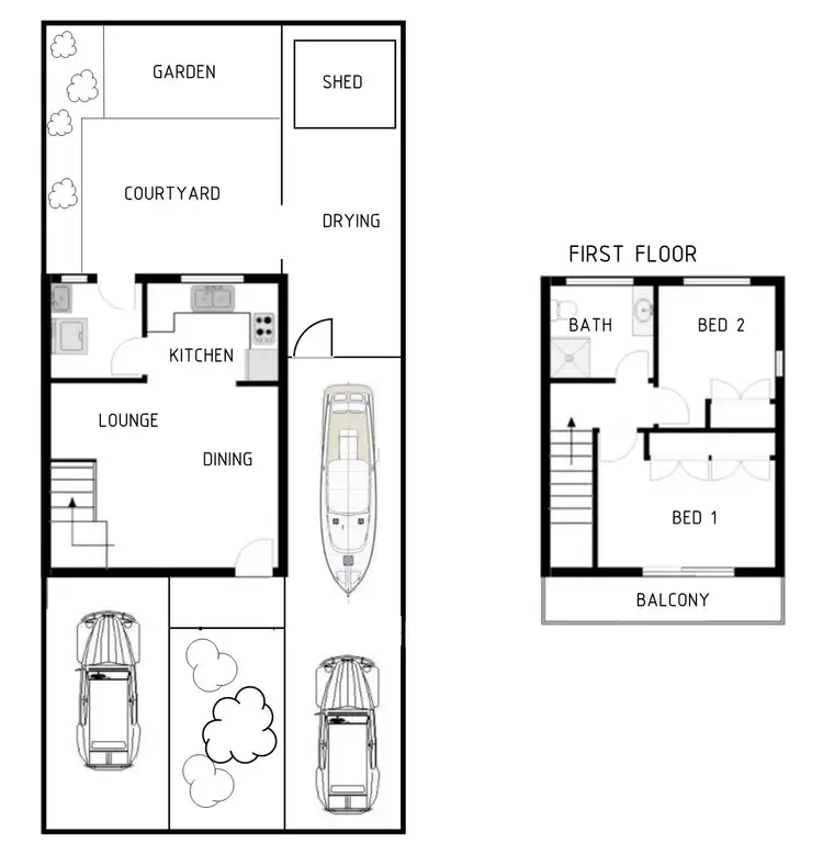 Floorplan of Homely townhouse listing, 5/18 Hampton Road, Fremantle WA 6160