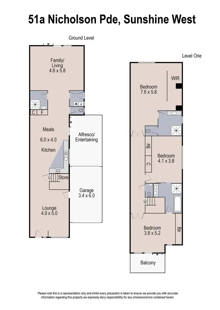 Floorplan of Homely townhouse listing, 51A Nicholson Parade, Sunshine West VIC 3020