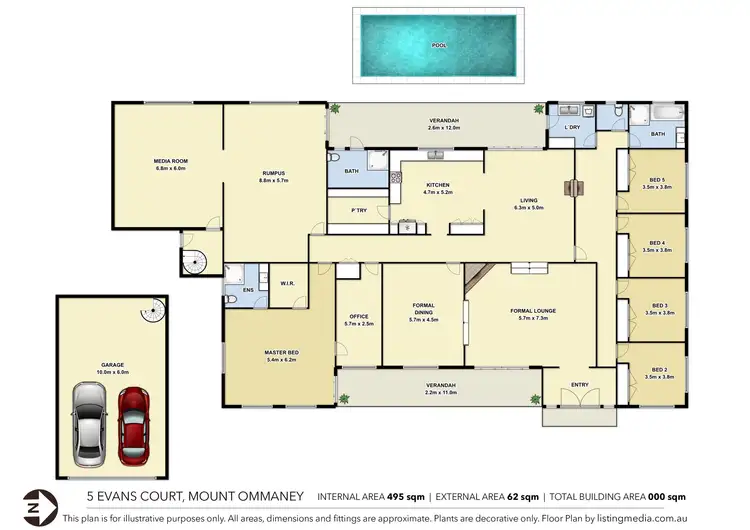 Floorplan of Homely house listing, 5 Evans Court, Mount Ommaney QLD 4074
