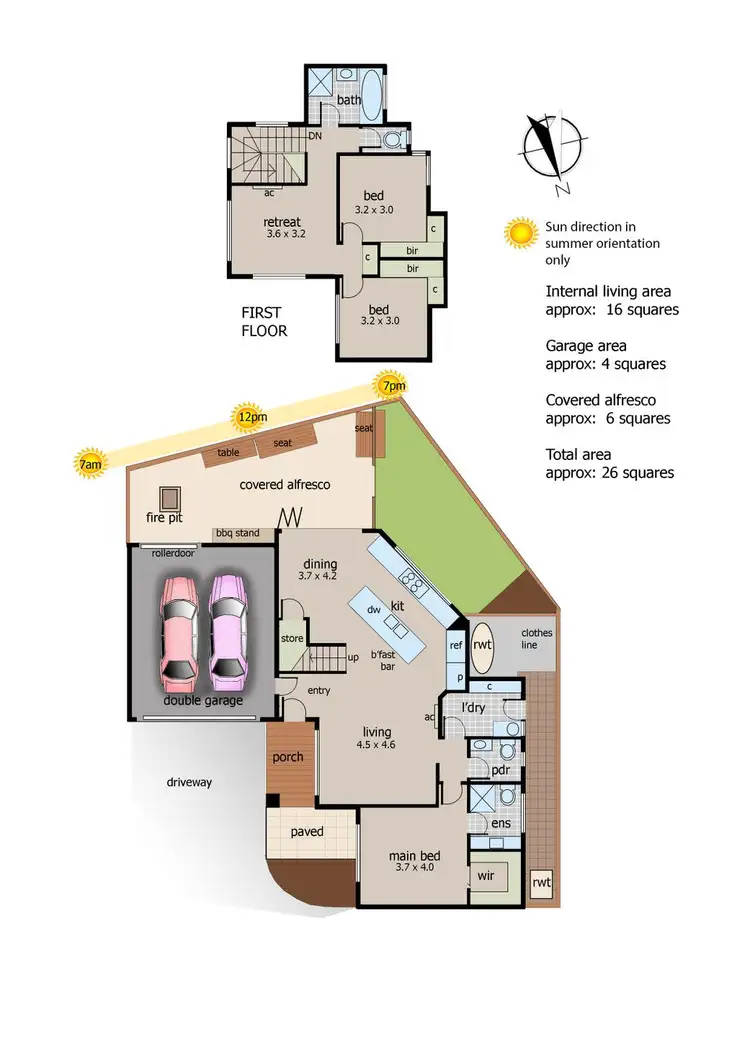 Floorplan of Homely townhouse listing, 2/12 Moate Street, Langwarrin VIC 3910