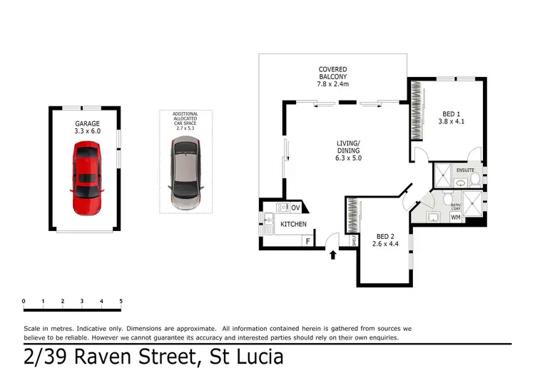 Floorplan of Homely unit listing, 2/39 Raven Street, St Lucia QLD 4067