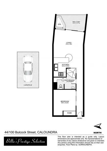 Floorplan of Homely unit listing, 44/100 Bulcock St, Caloundra QLD 4551