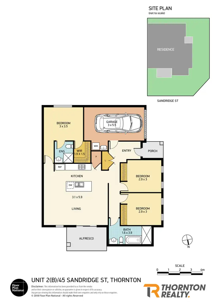 Floorplan of Homely semi-detached listing, 2/45 Sandridge Street, Thornton NSW 2322