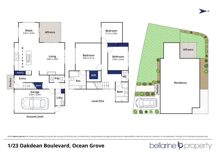 Floorplan of Homely townhouse listing, 1/23 Oakdean Boulevard, Ocean Grove VIC 3226