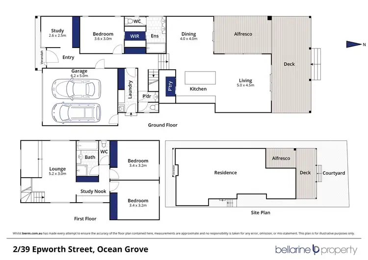 Floorplan of Homely townhouse listing, 39B Epworth Street, Ocean Grove VIC 3226