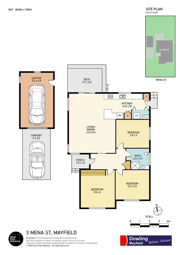 Floorplan of Homely house listing, 3 Mena Street, Mayfield NSW 2304