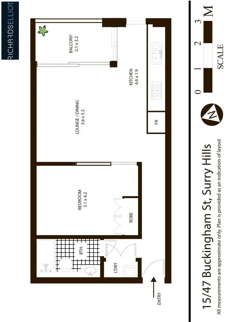 Floorplan of Homely apartment listing, 15/47 Buckingham Street, Surry Hills NSW 2010