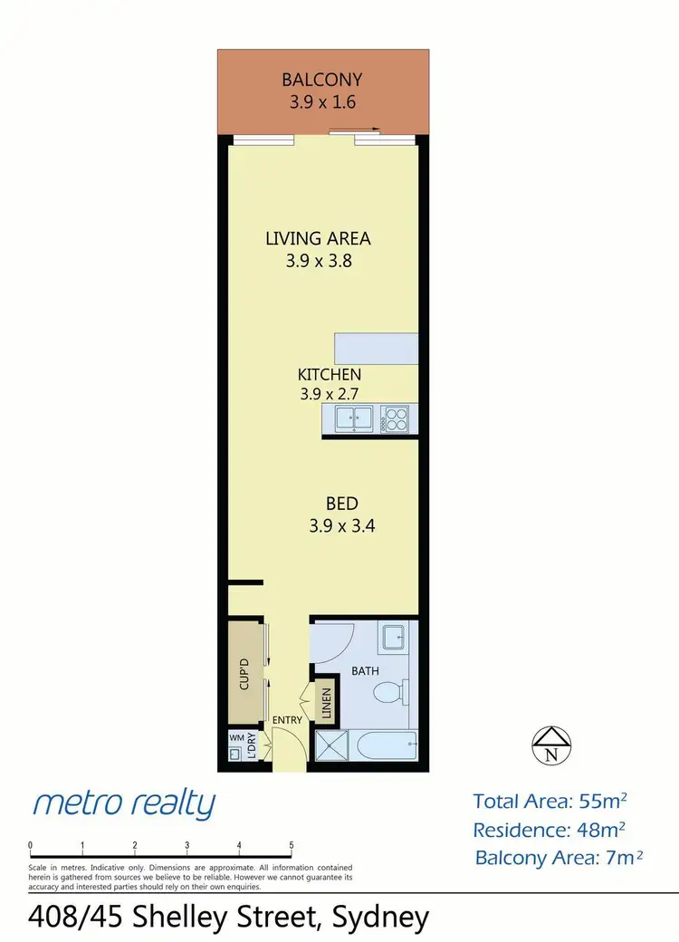 Floorplan of Homely apartment listing, 408/45 Shelley St, Sydney NSW 2000