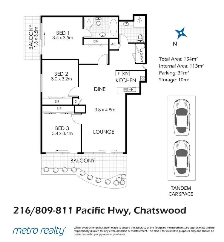 Floorplan of Homely apartment listing, 216/809-811 Pacific Hwy, Chatswood NSW 2067