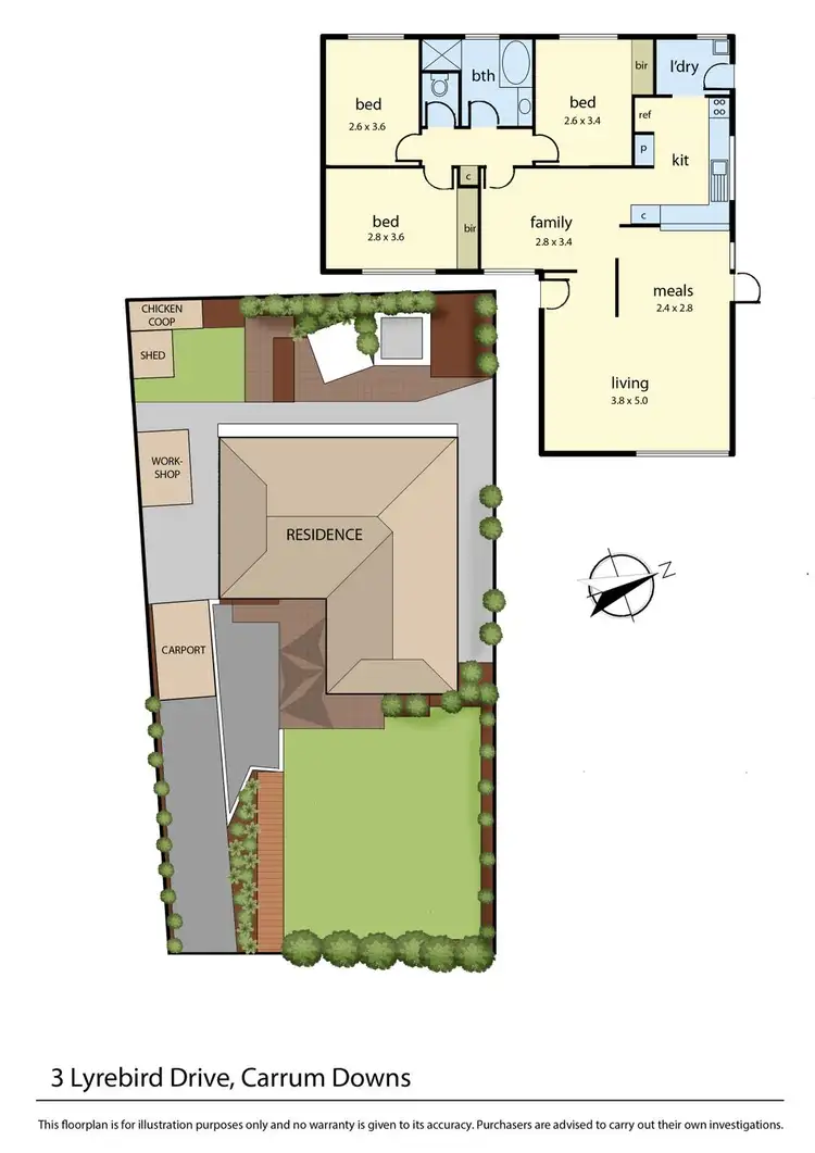 Floorplan of Homely house listing, 3 Lyrebird Dve, Carrum Downs VIC 3201