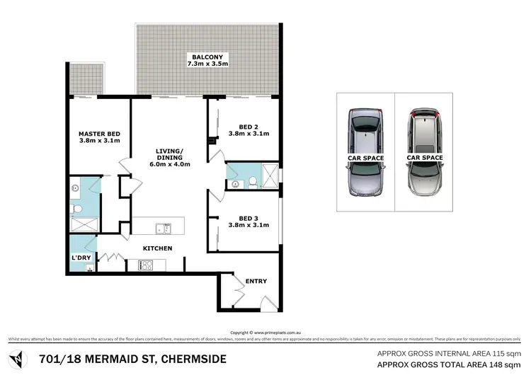 Floorplan of Homely apartment listing, 701/18 Mermaid Street, Chermside QLD 4032