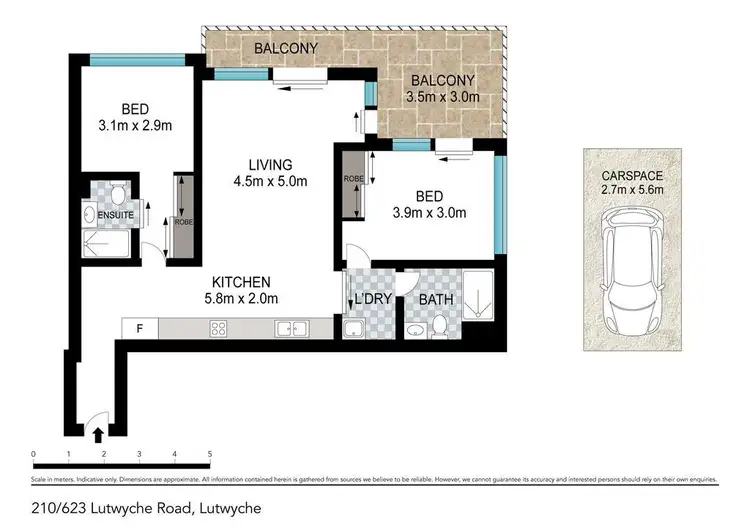 Floorplan of Homely apartment listing, **UNDER APPLICATION** 210/623 Lutwyche Road, Lutwyche QLD 4030