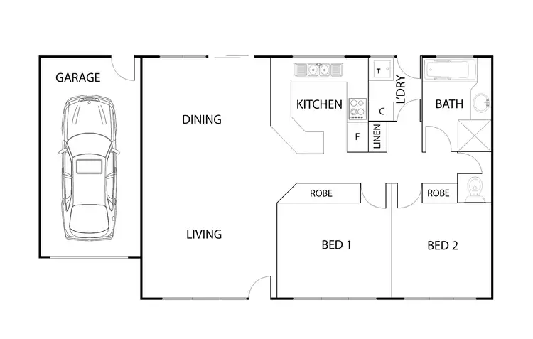 Floorplan of Homely townhouse listing, 28/50 Embling Street, Wanniassa ACT 2903