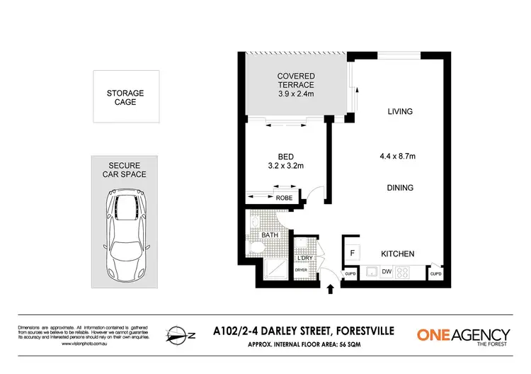Floorplan of Homely apartment listing, A102/2-4 Darley Street, Forestville NSW 2087