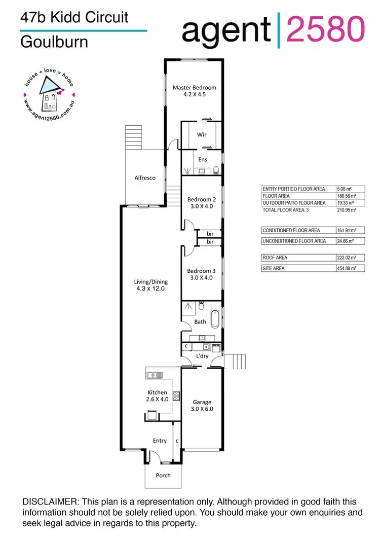 Floorplan of Homely semi-detached listing, 47b Kidd Circuit, Goulburn NSW 2580