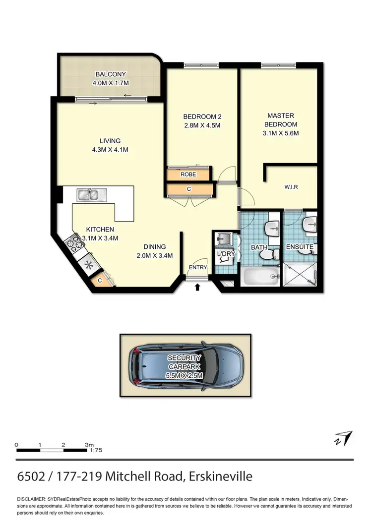 Floorplan of Homely apartment listing, 6502/177-219 Mitchell Road, Erskineville NSW 2043