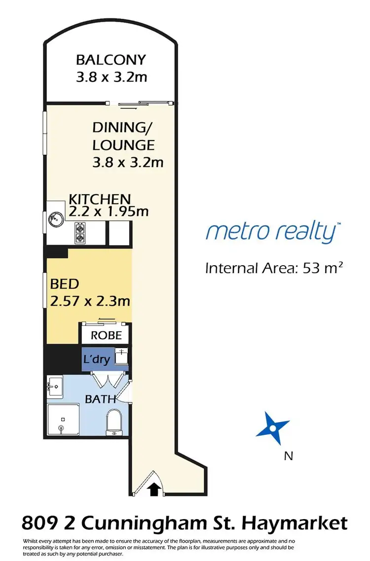 Floorplan of Homely apartment listing, 809/2 Cunningham Street, Haymarket NSW 2000