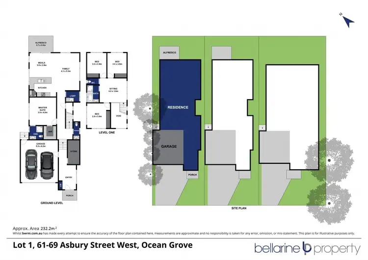 Floorplan of Homely townhouse listing, 1/61-69 Asbury Street, Ocean Grove VIC 3226