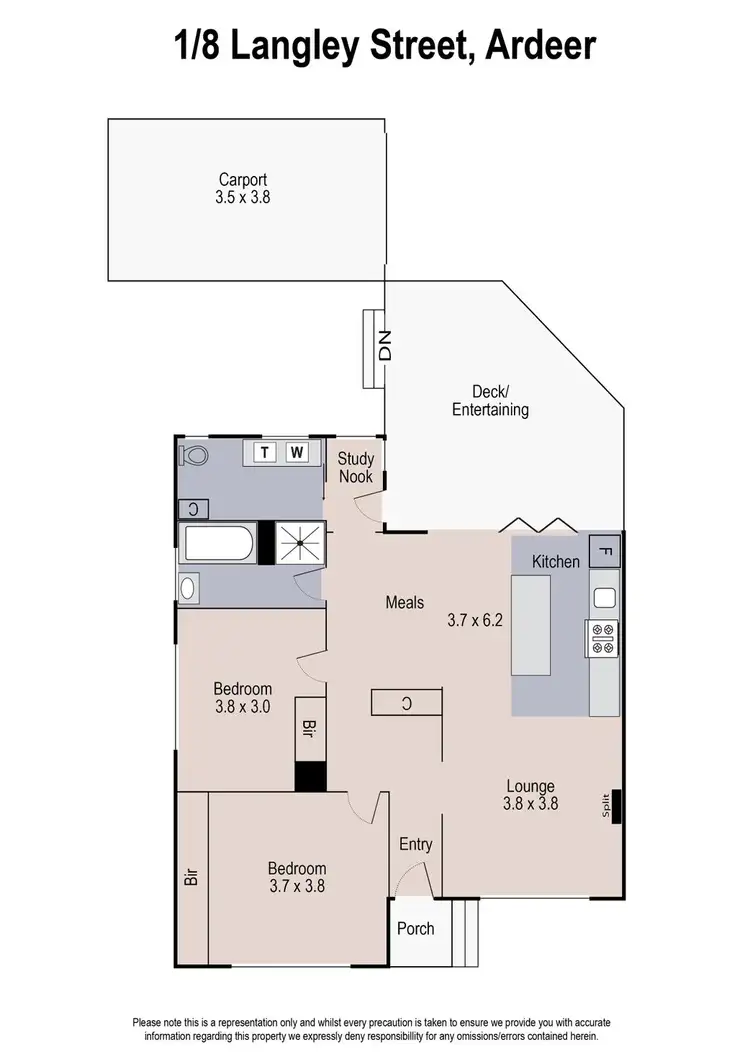 Floorplan of Homely house listing, 1/8 Langley Street, Ardeer VIC 3022