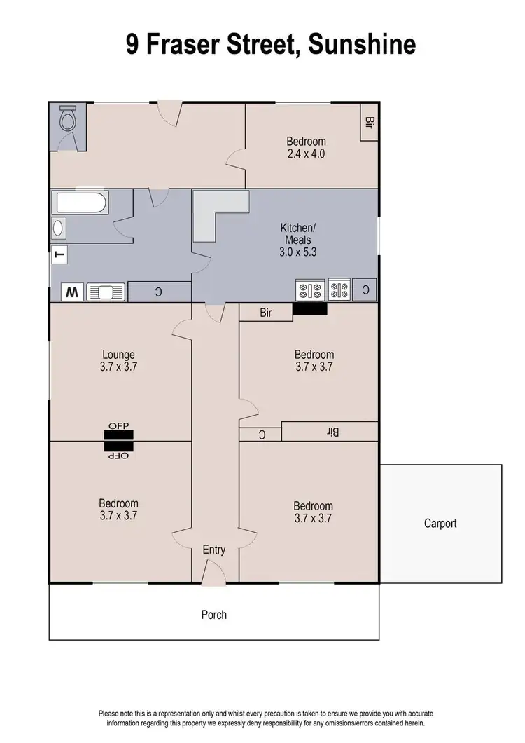 Floorplan of Homely house listing, 9 Fraser Street, Sunshine VIC 3020