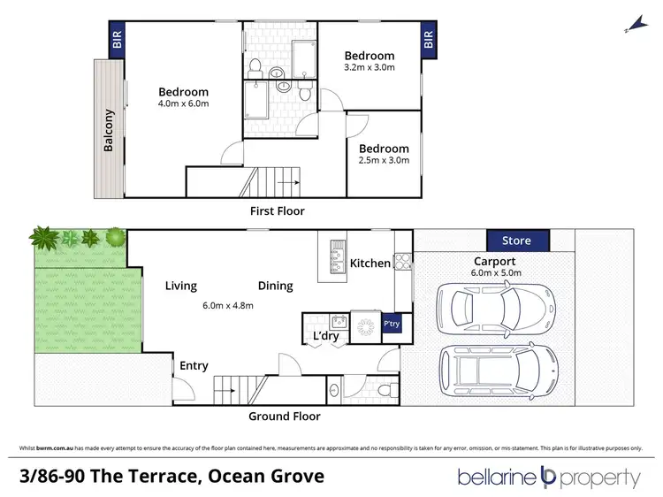 Floorplan of Homely townhouse listing, 3/86-90 The Terrace, Ocean Grove VIC 3226