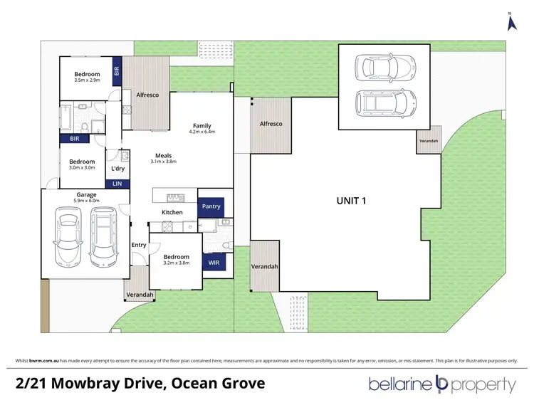 Floorplan of Homely townhouse listing, 2/21 Mowbray Drive, Ocean Grove VIC 3226