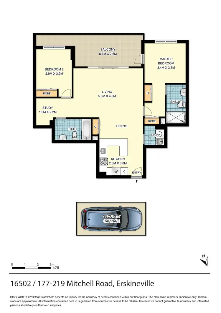 Floorplan of Homely apartment listing, 16502/177-219 Mitchell Road, Erskineville NSW 2043